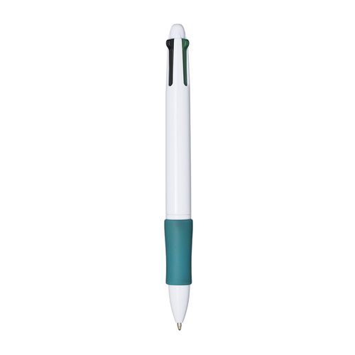 Penna a scatto in plastica 4 refill. Impugnatura gommata