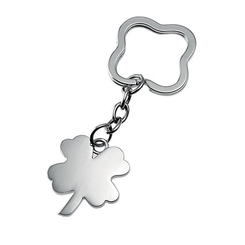 PORTE-CLES TRÈFLE À 4 FEUILLES POLI