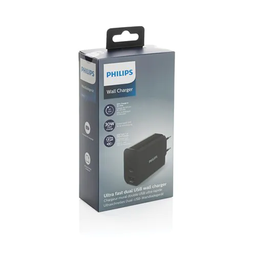 Chargeur Mural Philips, USB 30W Ultra Rapide Chargeur Mural Philips, USB 30W Ultra Rapide