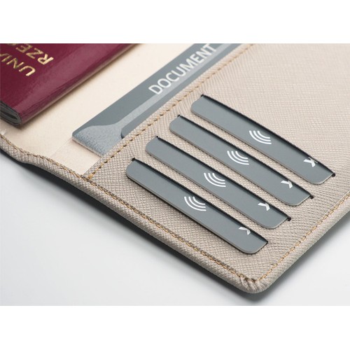 Custodia per passaporto con blocco RFID