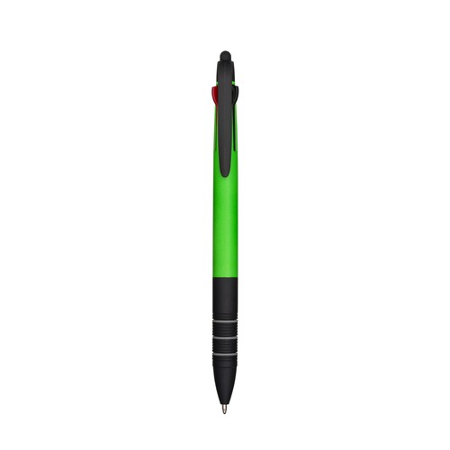 Penna a scatto in plastica con 3 refill dei colori blu, nero e rosso