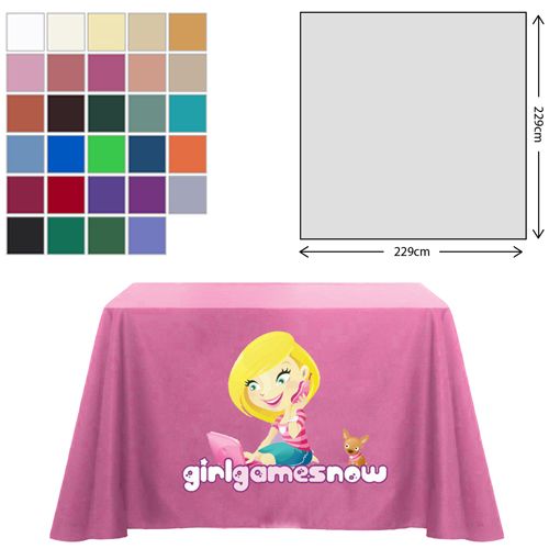 Nappe en tissu de qualité supérieure - carrée - 229x229cm (table de 3 pieds - retombée totale) Nappe en tissu de qualité supérieure - carrée - 229x229cm (table de 3 pieds - retombée totale)