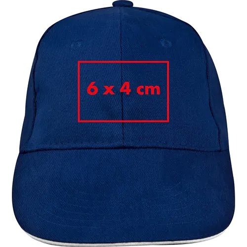 6-panel sandwich katoenen baseballcap