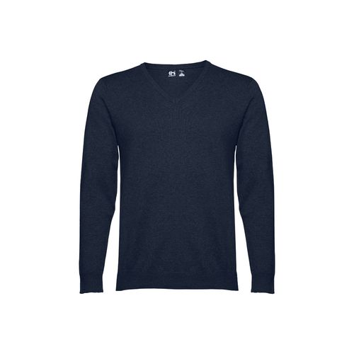 THC MILAN. Pullover da uomo con scollo a V in cotone e poliammide