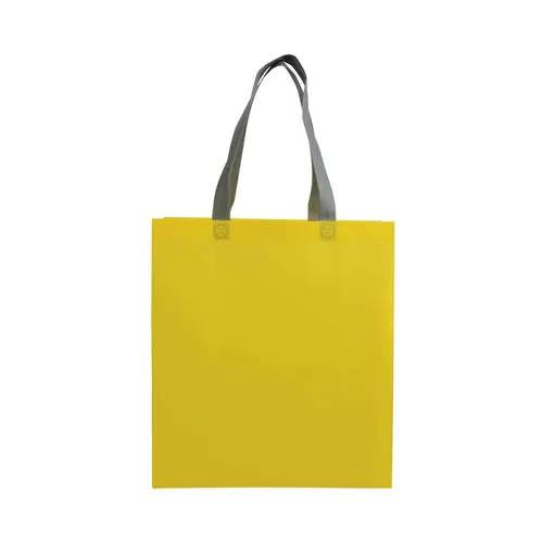 Shopper con soffietto in TNT laminato 100 g/m2 termosaldato, manici corti Shopper con soffietto in TNT laminato 100 g/m2 termosaldato, manici corti
