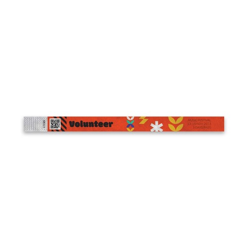 Customizable 19mm Tyvek Identification Wristband