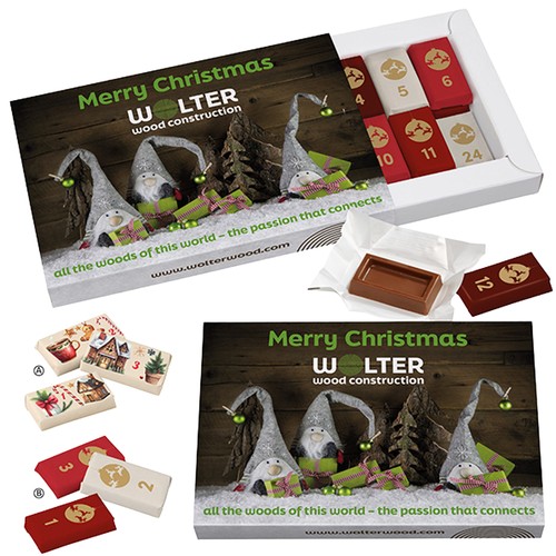 Advent box with 24 numbered chocolates