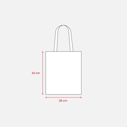 120 g/m2 recycled cotton shopper bag, long handles. 120 g/m2 recycled cotton shopper bag, long handles.