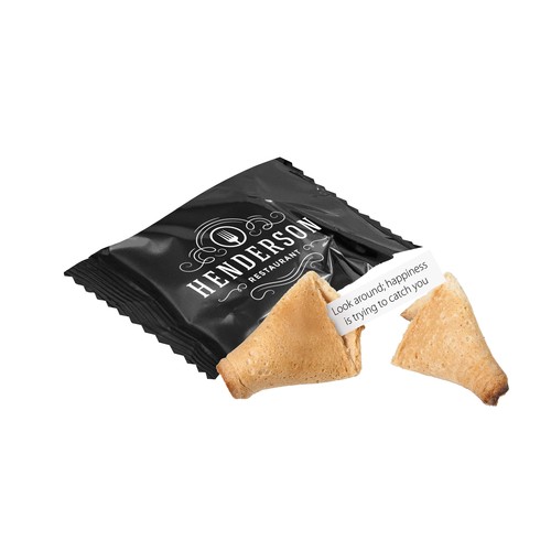 Fortune cookie in printed foil