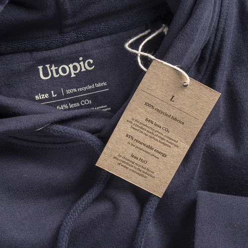 Felpa con cappuccio 100% tessuto rigenerato Felpa con cappuccio 100% tessuto rigenerato