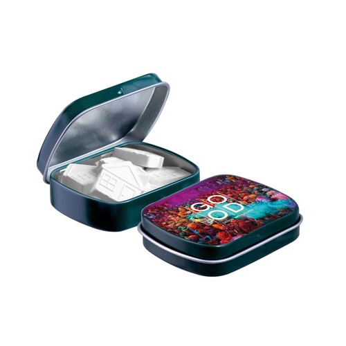 Mini hinged tin with shape mints