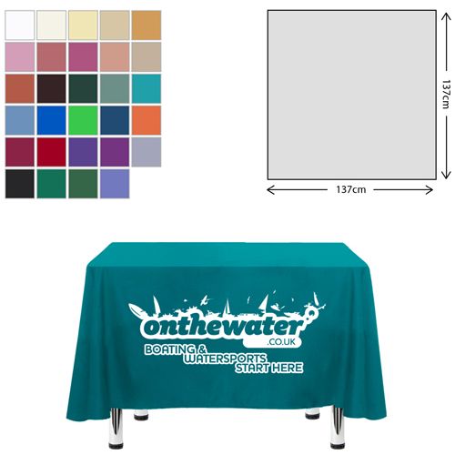 Nappe en tissu de qualité supérieure - carrée - 138x138cm (table de 3 pieds de haut - chute courte) Nappe en tissu de qualité supérieure - carrée - 138x138cm (table de 3 pieds de haut - chute courte)