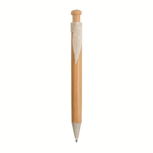 Penna a scatto in bamboo, paglia di grano (50%) e PP (50%) Penna a scatto in bamboo, paglia di grano (50%) e PP (50%)