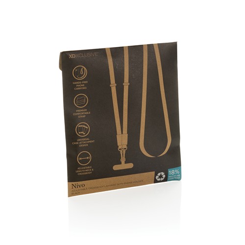 Nivo RCS recycled PET Crossbody lanyard