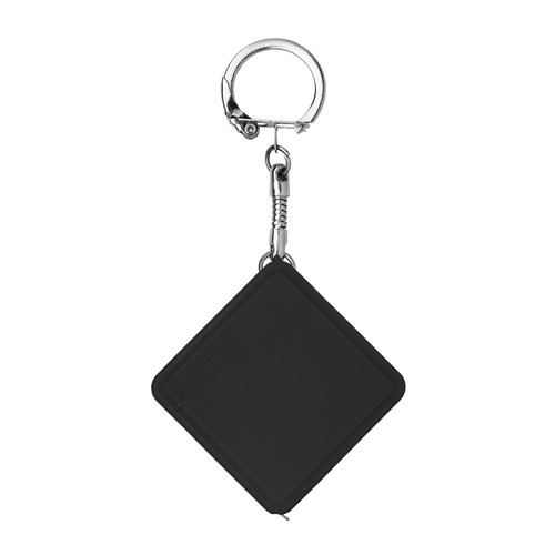 Key ring with retractable flexible tape measure, 1 m