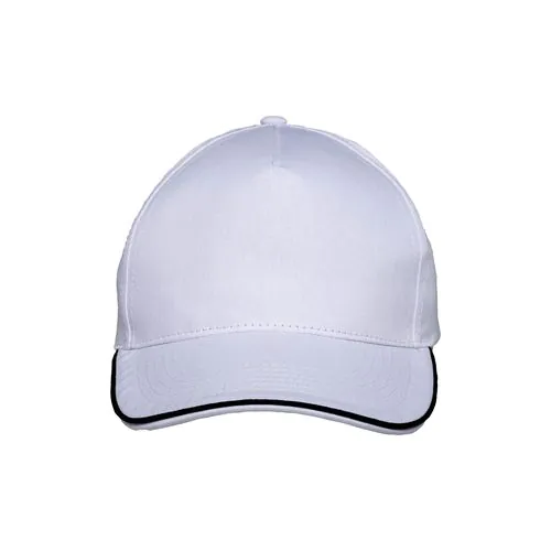 Cotton 5-panel baseball cap, contrasting sandwich visor Velcro closure