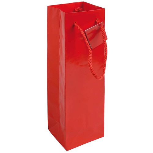 157 g/m2 laminated paper bottle shopping bag with gusset and bottom reinforcement, string 157 g/m2 laminated paper bottle shopping bag with gusset and bottom reinforcement, string