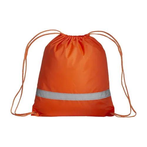 210T polyester backpack with reflective strip, drawstring closure and reinforced corners 210T polyester backpack with reflective strip, drawstring closure and reinforced corners