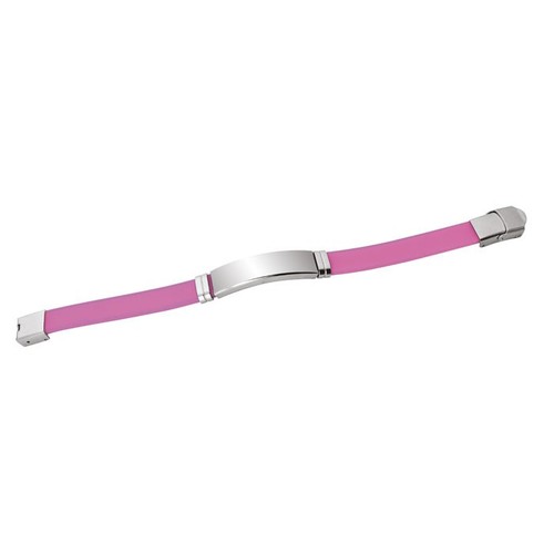 BRACCIALE ACCIAIO E EVA ROSA 1CM