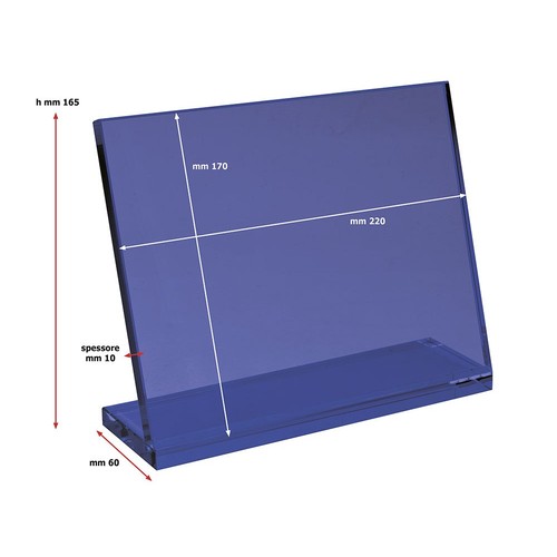 BLUE GLASS BASE BLUE GLASS 220X170X10 MM BLUE GLASS BASE BLUE GLASS 220X170X10 MM