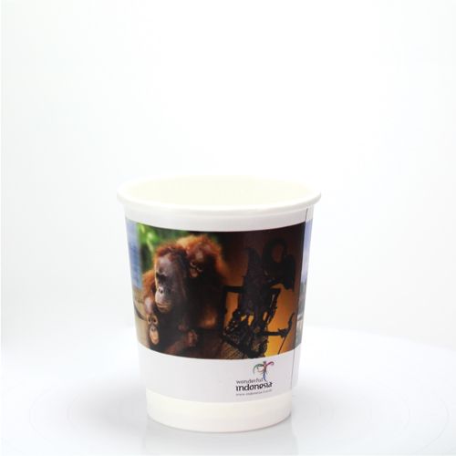 Doppelwandiger Pappbecher - Vollfarbe (8oz/230ml)