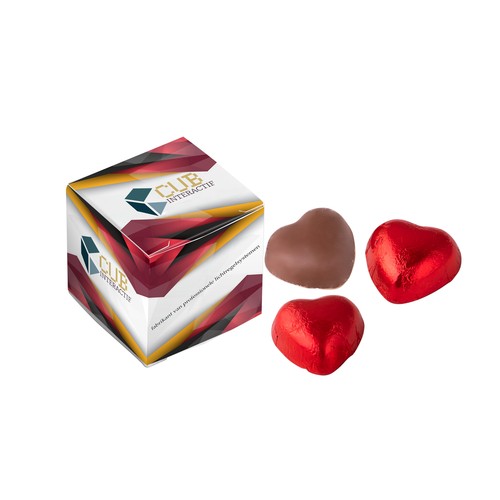 Box with 3 chocolate hearts Box with 3 chocolate hearts