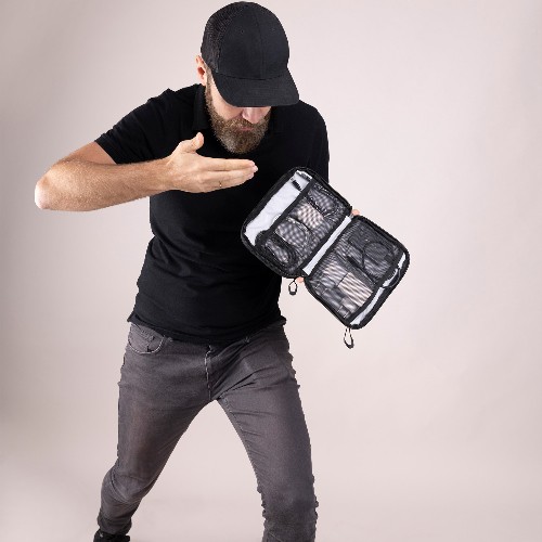 Black Tech Cable Organizer TROIKA BLACK TECH POUCH 2