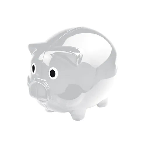 Transparent piggy bank