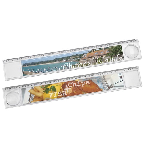 Ruler with magnifier