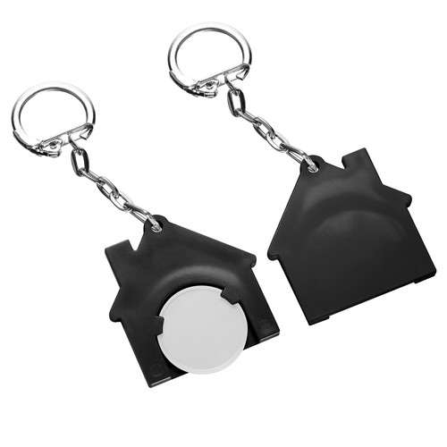 Chiphouder met winkelwagenmuntje 1€ "huis" Chiphouder met winkelwagenmuntje 1€ "huis"