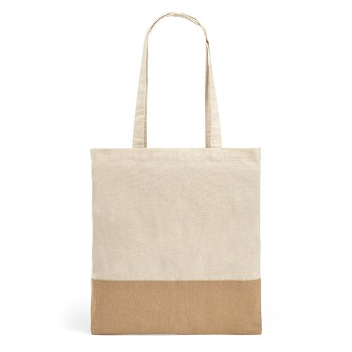 MERCAT. Torba ze 100% bawełny (160 g/m²) z detalami z imitacji juty