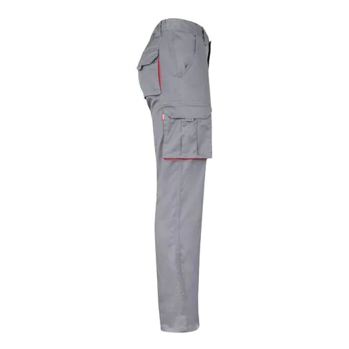 VL FIDES. Two-tone, multi-pocket stretch trousers (240g/m²), in cotton (46%), EME (38%) and polyester (16%)