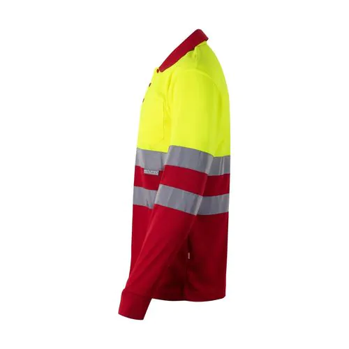 VL VULCAN. Polo bicolore (160g/m²) à manches longues, en polyester (100%) VL VULCAN. Polo bicolore (160g/m²) à manches longues, en polyester (100%)