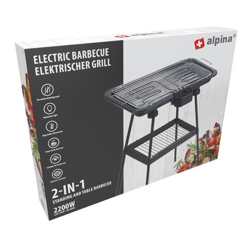 ALPINA BBQ Electric Grill 2200W 51x30cm ALPINA BBQ Electric Grill 2200W 51x30cm