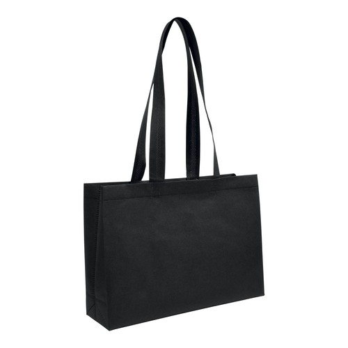 Shopper avec soufflet à la base en TNT 70gm2 thermosoudé, anses longues
