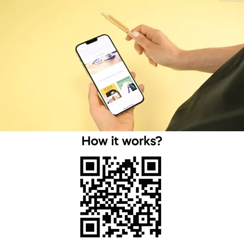 BALLPOINT PEN WITH NFC TAG (144 bytes) in bamboo fiber and ABS