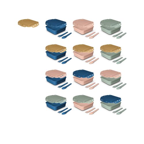 1,2L LUNCH BOX WITH LID, SPOON AND FORK