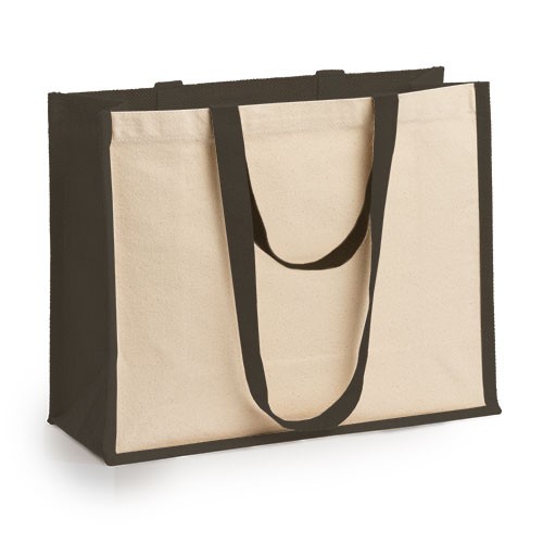 Bag made of laminated cotton, with colored melange Frangipane Bag made of laminated cotton, with colored melange Frangipane