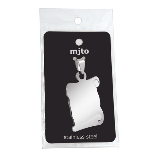 PENDENTIF PARCHEMIN MOYEN ACIER
