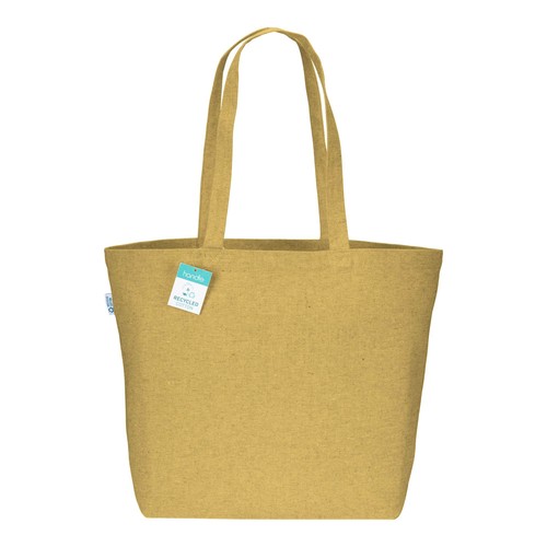 Tote-bag avec soufflet à la base en coton recyclé 280 g/m2, anses longues Tote-bag avec soufflet à la base en coton recyclé 280 g/m2, anses longues