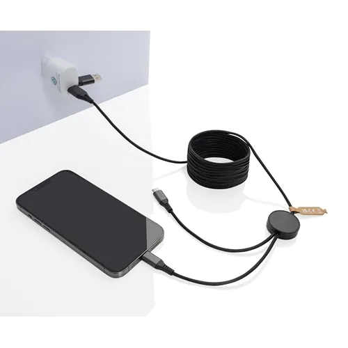 Câble 4 en 1 de 3 mètres en PET RCS Terra Câble 4 en 1 de 3 mètres en PET RCS Terra