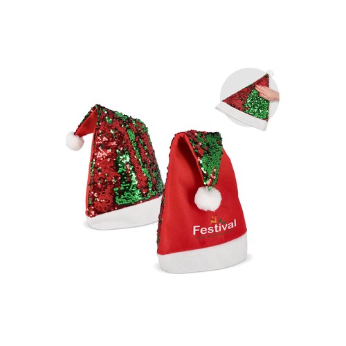 Bonnet de Noël à paillettes bicolores