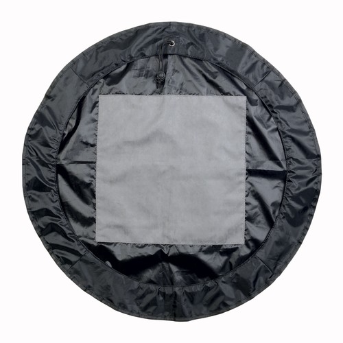 Polyester foot mat. Can be folded and turned into a bag for damp clothes (65 cm diameter w Polyester foot mat. Can be folded and turned into a bag for damp clothes (65 cm diameter w