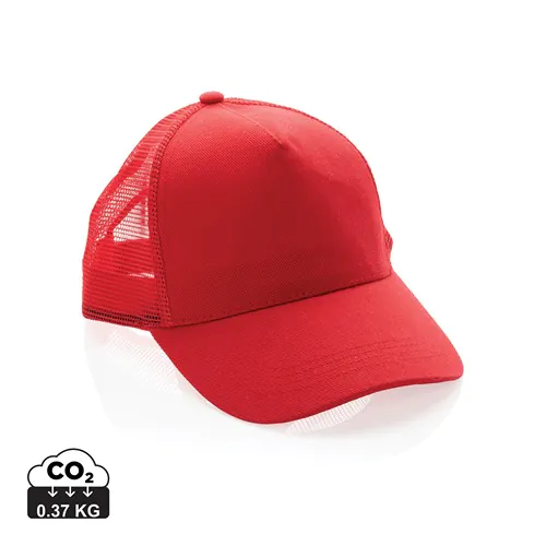 Casquette filet 5 panneaux coton recyclé Impact AWARE™ Casquette filet 5 panneaux coton recyclé Impact AWARE™