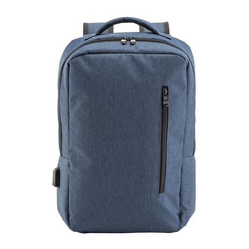 300D Polyester laptop backpack with 3 pockets. Laptop principal pocket and side pocket