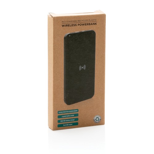 RCS standaard recycled plastic wireless powerbank RCS standaard recycled plastic wireless powerbank