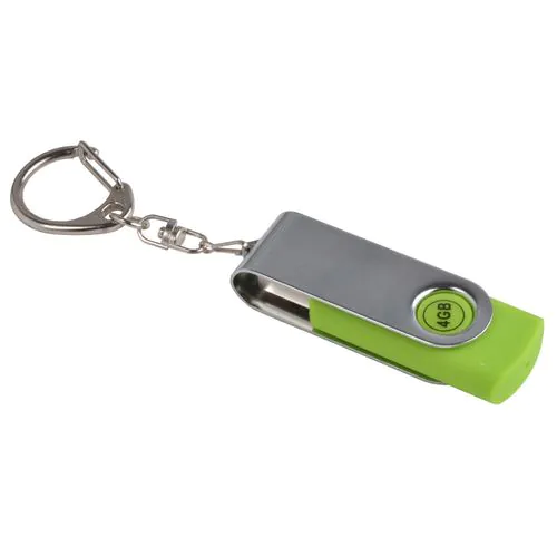 Clé USB 4 Gb pivotante ABS/caoutchouc/Métal Clé USB 4 Gb pivotante ABS/caoutchouc/Métal