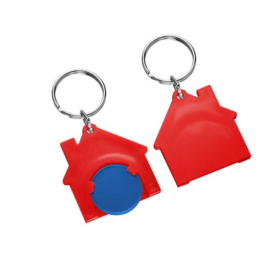 Chiphouder met winkelwagenmuntje 1€ "huis"