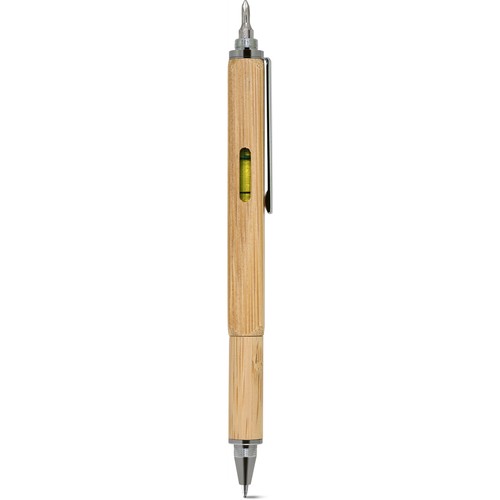 STYLO MULTIFONCTIONNEL EN BAMBOU ET MÉTAL