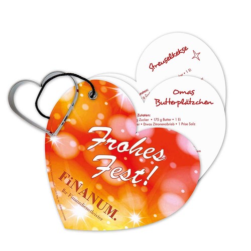 Baking-shapes with recipe book Christmas-heart - in a Christmas packaging (neutral)